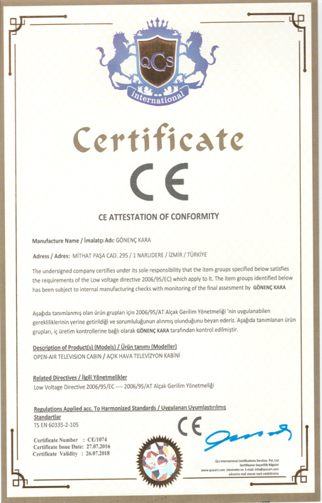 Outdoor Televizyon  , Endüstriyel Ekran & Dijital Kiosk  Belgelerimiz 