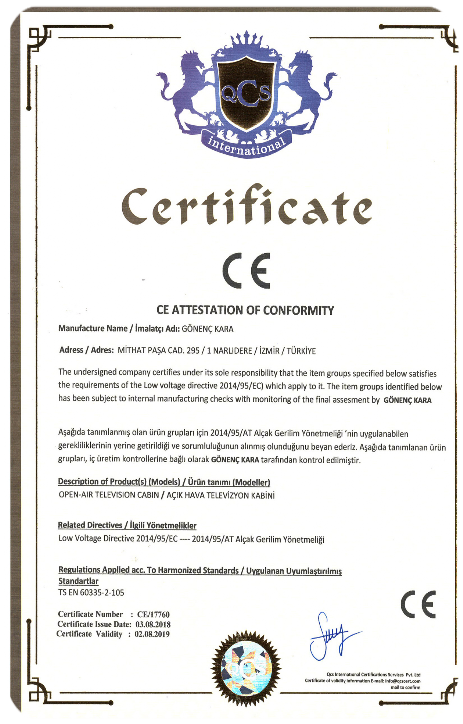 Outdoor Televizyon  , Endüstriyel Ekran & Dijital Kiosk  Belgelerimiz 