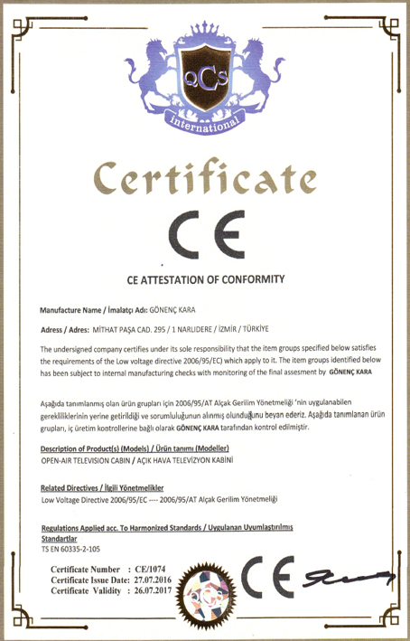 Outdoor Televizyon  , Endüstriyel Ekran & Dijital Kiosk  Belgelerimiz 