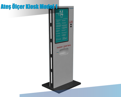 Ateş Ölçer Dezenfektan Kiosk Model 1