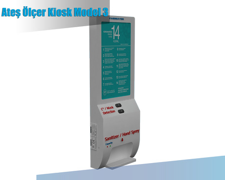 Ateş Ölçer Dezenfektan Kiosk Model 3