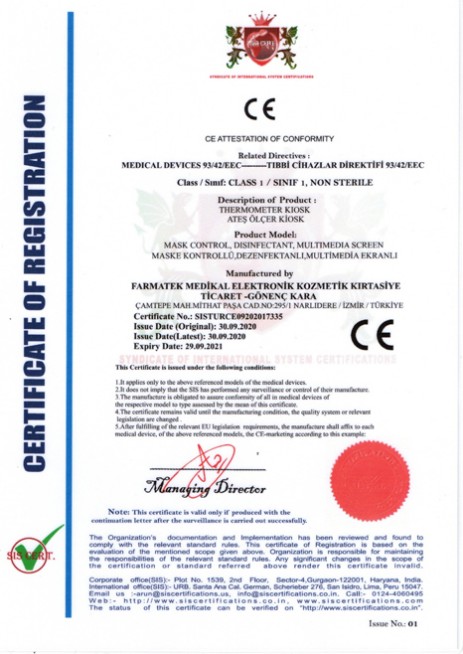 Ateş Ölçer Dezenfektan , Dijital Signage Kiosk