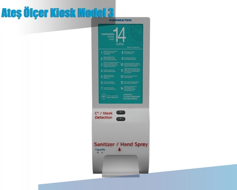 Ateş Ölçer Dezenfektan Kiosk Model 3.1